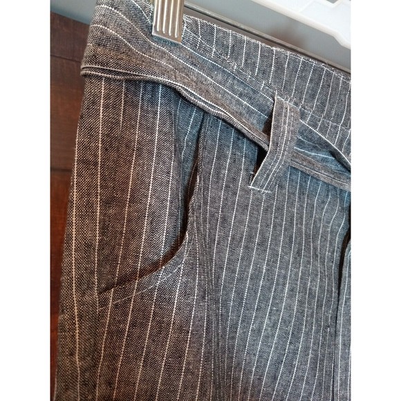Spring Street Womens Linen Blend  Grey/white Striped‎ Dress Pants Size 11 - Picture 3 of 13